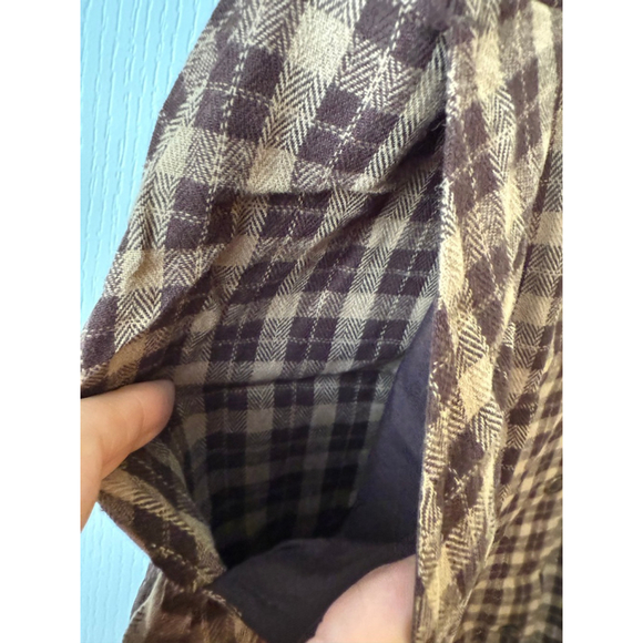 Women's Disturbia Brown & Beige Plaid Pinafore Mini Dress US 10 - Picture 4 of 10